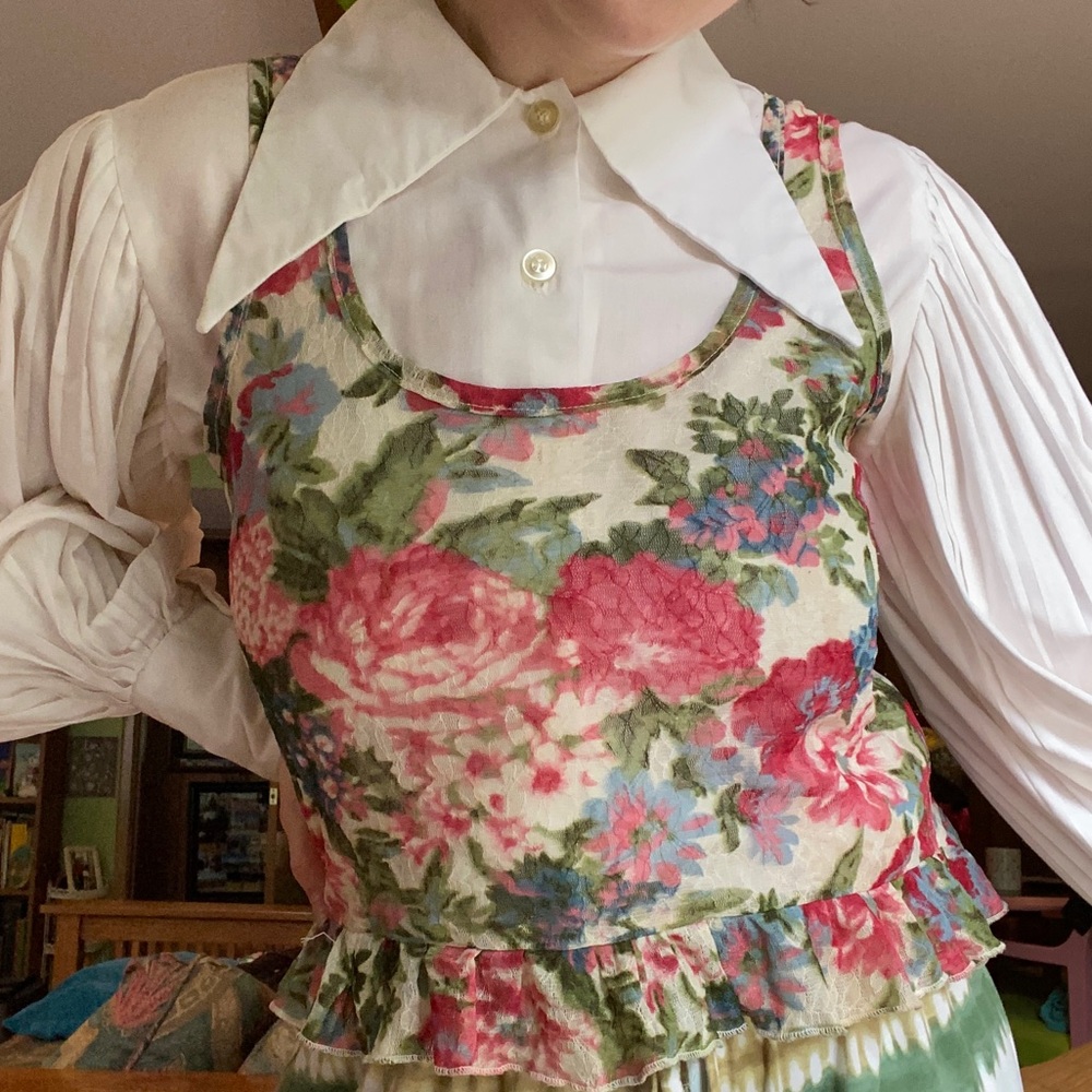 Floral sheet crop top